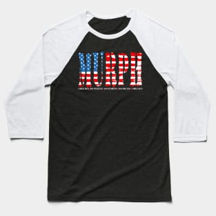 Memorial Day Murph Workout Challenge Distressed Us Flag Baseball T-Shirt